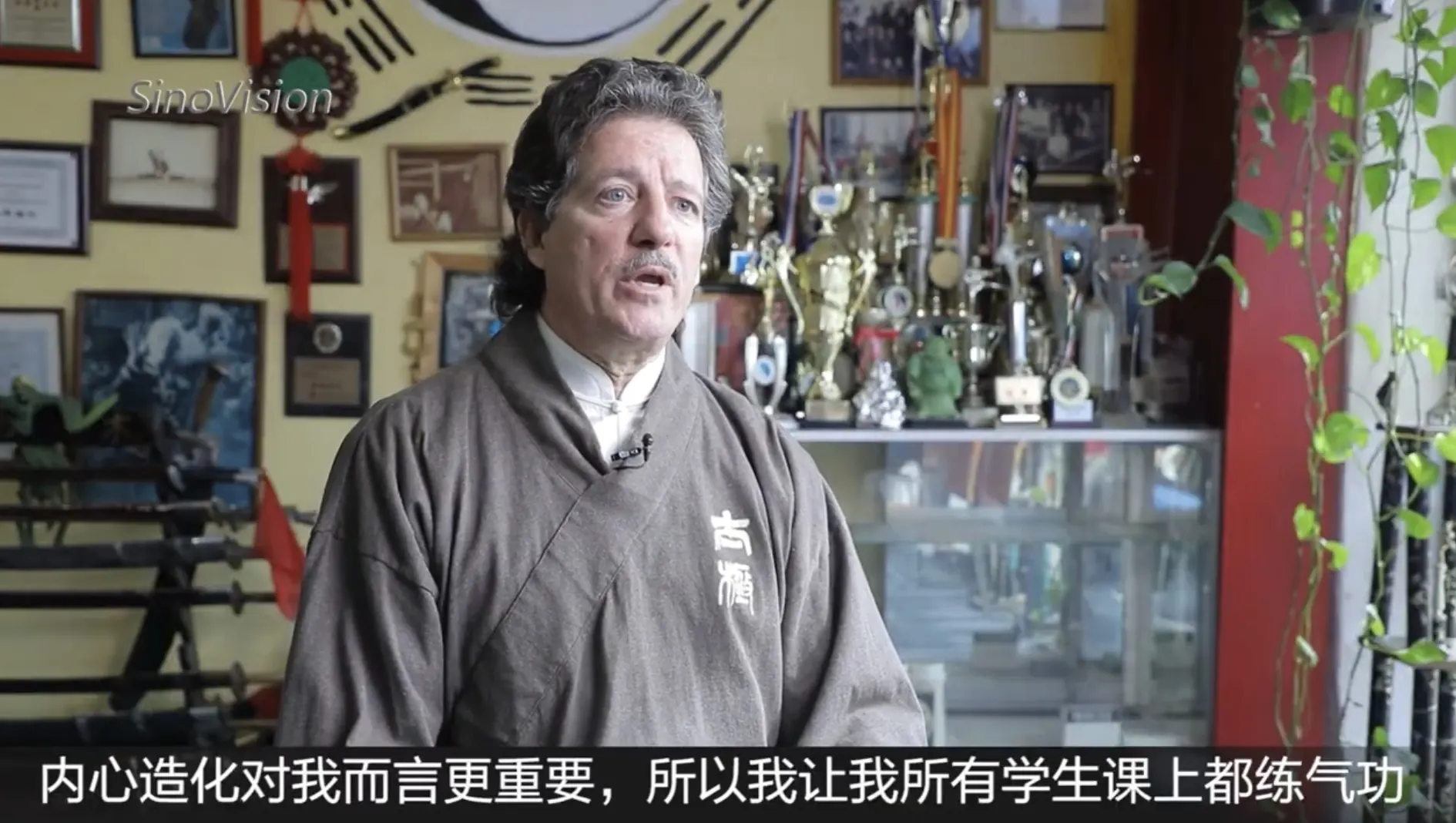 Television interview — the trophy wall